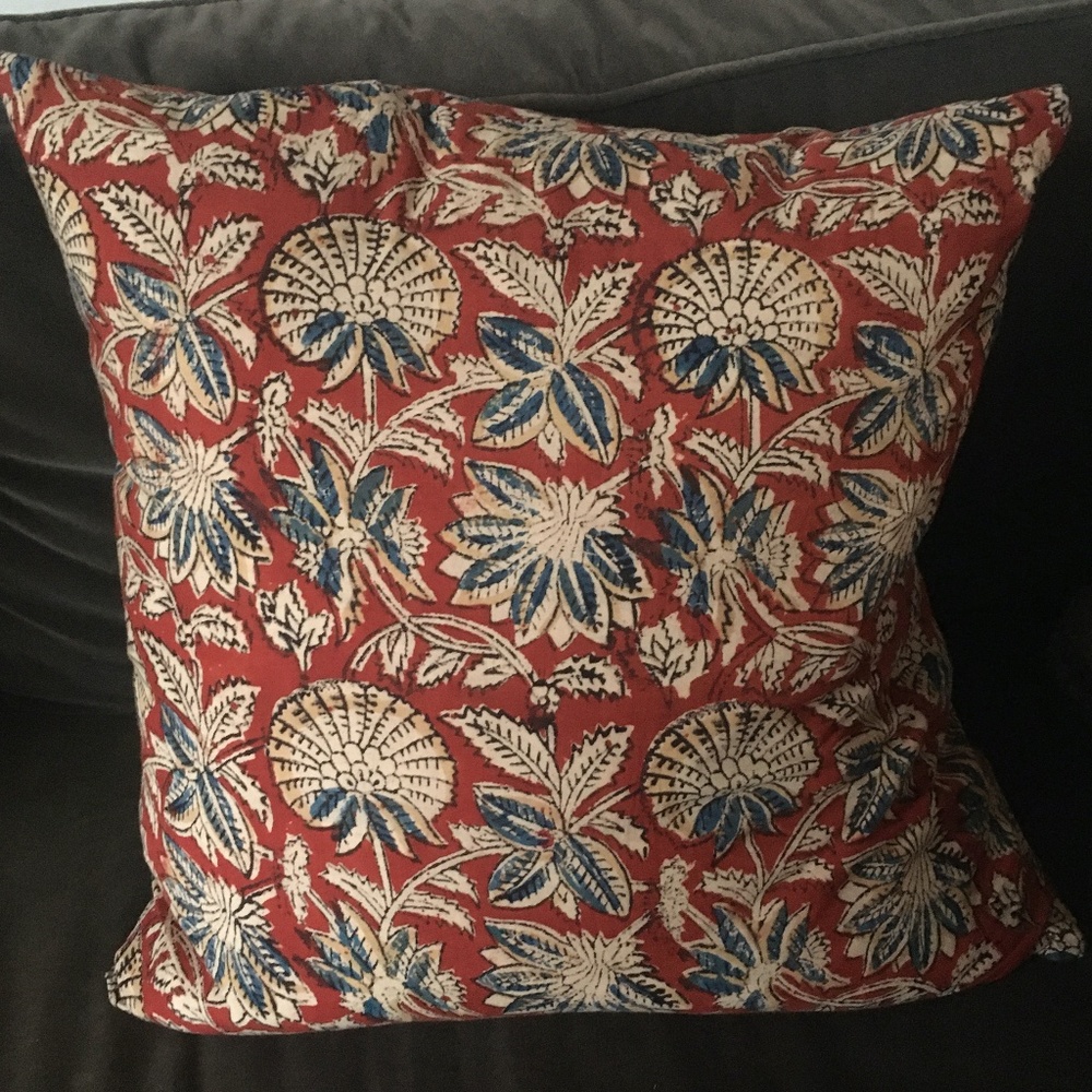 NWOT Indian Block Print Pillow or Cushion Cover